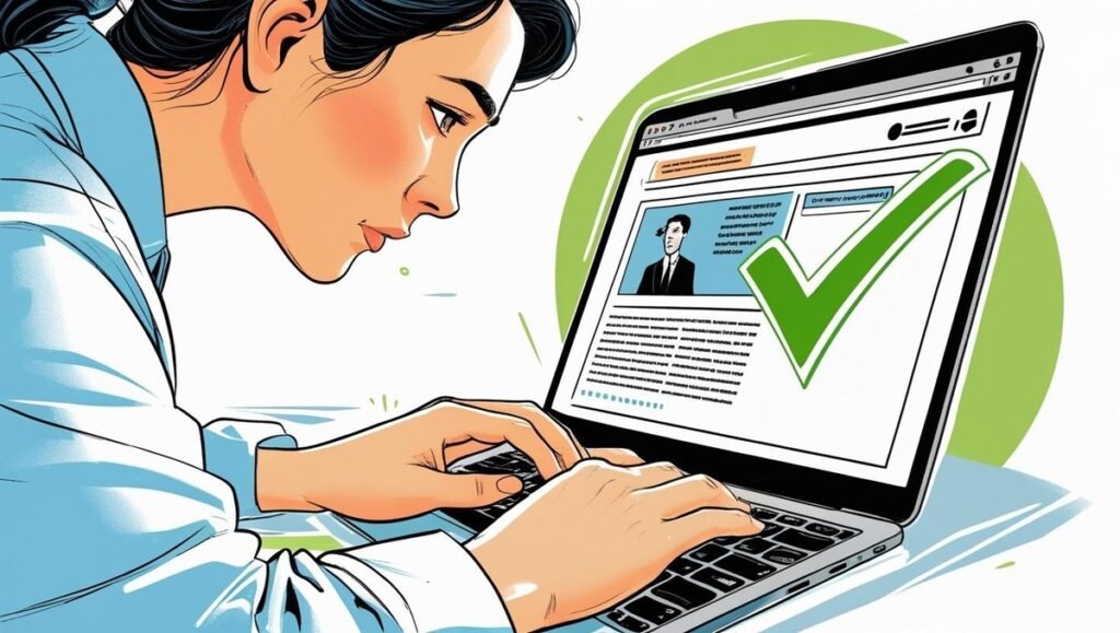 Ilustrasi seseorang sedang mencari berita di Internet